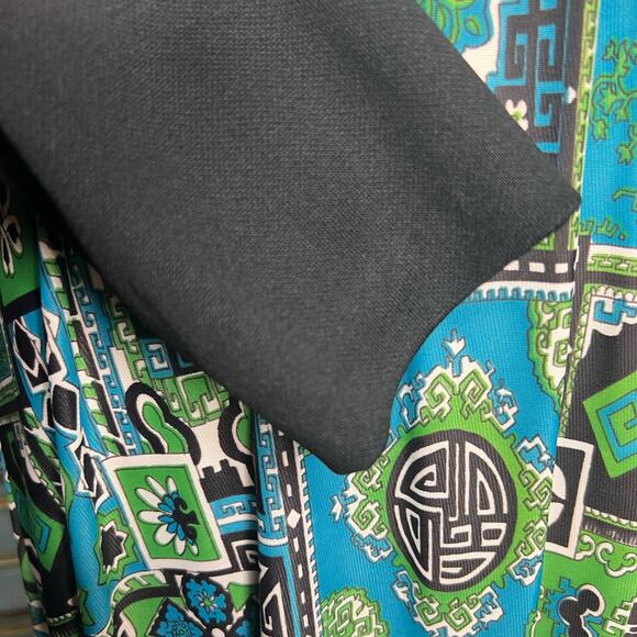 Vintage 70s Size Large Mod Maxi Dress Long Sleeve Evening Gown Modest Boho - Picture 10 of 11